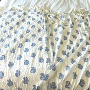 Roberta Roller Rabbit White & Blue Sheer Curtains (2)
